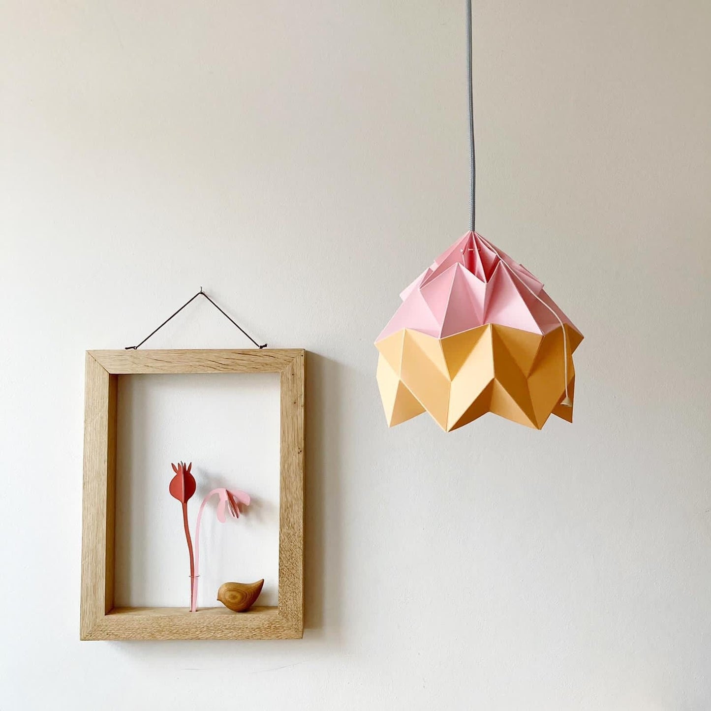 Wallflower, hanging wall planter wooden frame vase