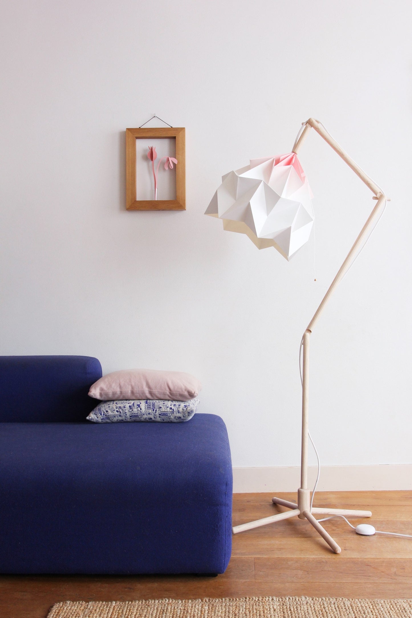 Wallflower, hanging wall planter wooden frame vase small