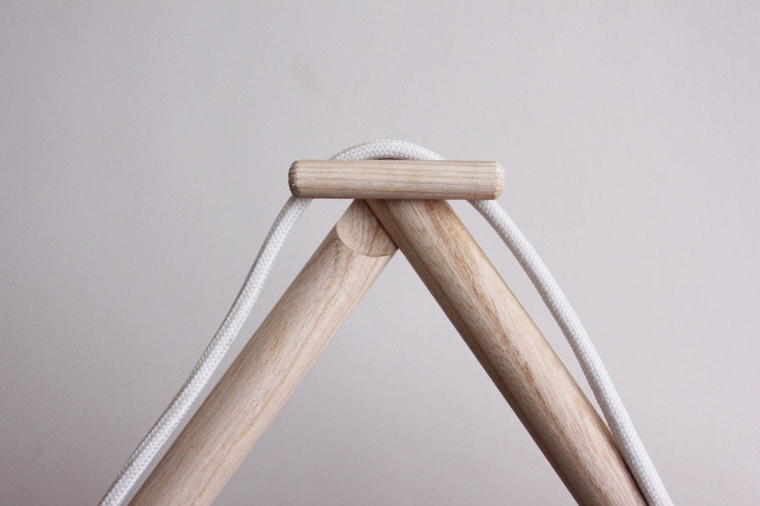 Oak Snowdrop floor lamp with leafy, origami and wood design